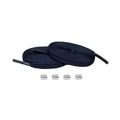 Produktbild von Elastische Schnürsenkel mit Clips - Schnürsenkel: Schwarz | Verschluss: Silber
