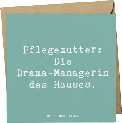 Produktbild von Mr. & Mrs. Panda Deluxe Karte Spruch Pflegemutter Managerin - Meeresbrise - Geschenk, doppelkarte, Familienleben, Fürsorge, Glückwunschkarte, Pflegekind, Klappkarte