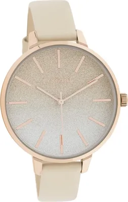 Produktbild von Oozoo Damen Armbanduhr beige weiß Analog Timepieces Lederarmband D2UOC11030