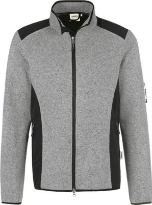 Produktbild von HAKRO Strickfleecejacke Dawson 836, grau meliert, XL