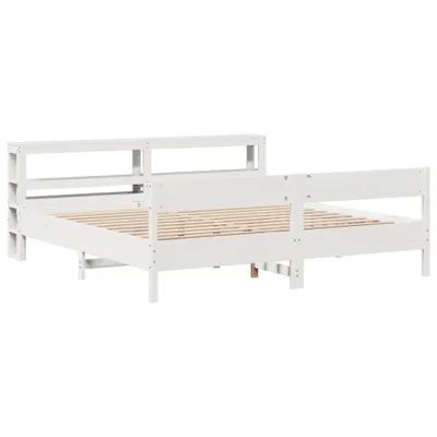 Produktbild von Massivholzbett ohne Matratze Weiß 180x200 cm Kiefernholz