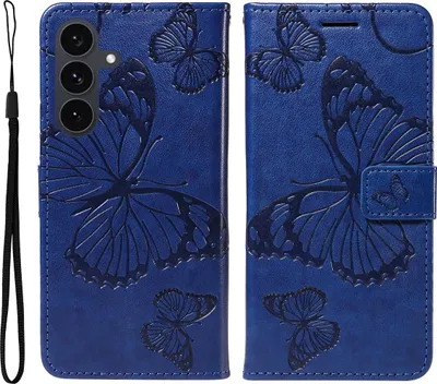 Produktbild von Samsung Galaxy S25 FE Hülle - Coverup Schmetterlinge Klapphülle - Blau