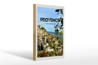Produktbild von Holzschild Reise 20x30cm provence France Panorama Bild