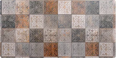 Produktbild von Quadratisches Retro-Muster– Schreibtischunterlage – Schreibtisch Tischunterlage – 100x50 cm – Unterlage Groß Schreibtischmatte