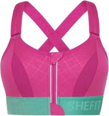 Produktbild von Shefit Pink Und Grün Sport-Bh, Starker Halt, Verstellbar, 3Xl