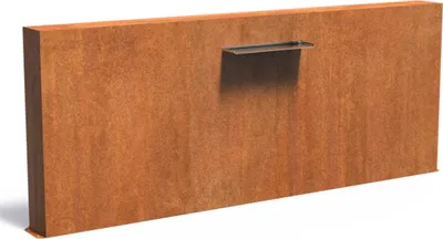 Produktbild von Adezz Freistehende Teichwand aus Corten-Stahl Rost inkl. Wasserfall und Pumpe