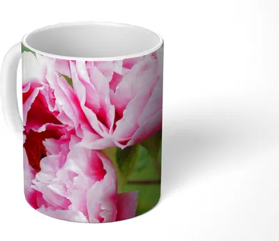 Produktbild von MuchoWow® Tasse Kaffeetasse Kaffeebecher 350 ml Rosa Pfingstrosen im Garten Teetasse - Fototasse - Becher - Keramikbecher - Teebecher - Kaffeetasse - Bürotasse