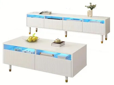 Immagine prodotto di mobile TV - mobile TV con ante - mobile porta TV - mobile TV a buffet - set soggiorno - materiale MDF - 178x35x45 cm