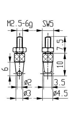 Imagen del producto de Insertable para medidor Käfer D.2 mm cilíndrico horizontal acero F. Medidores