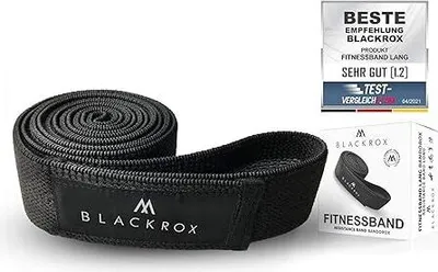 Produktbild von BLACKROX Fitnessband Lang BANDOROX Widerstandsband Resistance Band für Männer und Frauen Yoga Krafttraining Pilates Fitness Hüftband Beine, schwarz