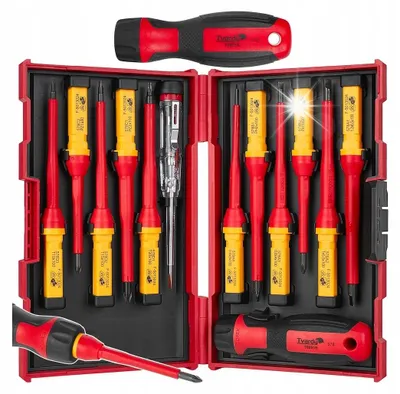 Produktbild von 13-teiliges VDE Schraubendreher Set für Elektriker, 1000V, mit Koffer