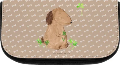 Produktbild von Mr. & Mrs. Panda Organizer Hund Kleeblatt - Hundeglück - Geschenk, Kulturbeutel, Sprüche, Kulturtasche, Kosmetiktasche, kosmetiktäschchen, Motivation, Viel Glück