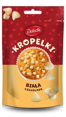 Zdjęcie produktu dla Delecta Kropelki biała czekolada 80g