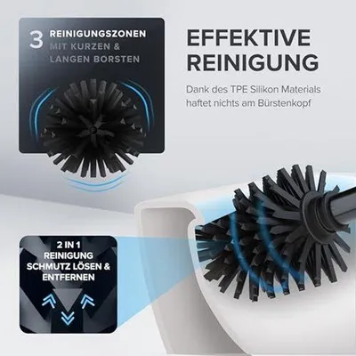 Produktbild von Edelstahl Toilettenbürste silber frei stehend