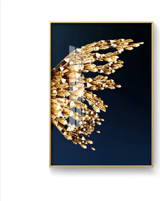 Produktbild von TPFLiving Kunstdruck LW-46 (OHNE RAHMEN) Poster - Leinwand - Wandbild - Hochauflösender Giclée-Druck, langlebig und hochwertig - Nordic Art - Goldener Schmetterling / Goldene Flügel -  - Größe: 21x30cm