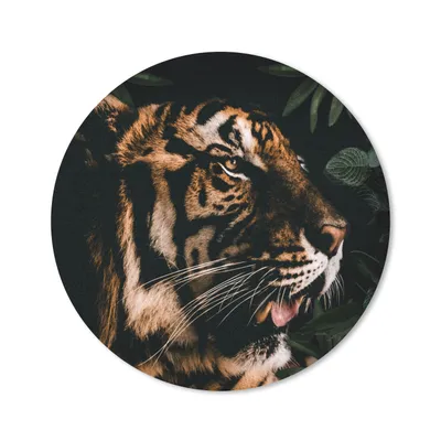 Produktbild von MuchoWow® Mauspad Mousepad Tiger - Blätter - Tier 50x50 cm - Mousepads - Maus Mat - Pad - Mausunterlage - Vinyl