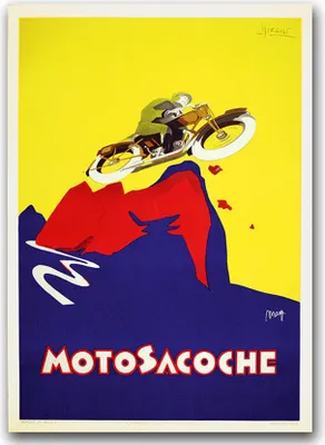Produktbild von Poster - Canvas - Leinwand - 59,4 cm x 84,1 cm - Fotoposter - Leinwandkunst - Motosacoche Motorrad