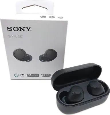 Produktbild von Sony In Ear Bluetooth Ohrhörer Kabellose Kopfhörer WF C510 Schwarz 22 Stunden Akku IPX4 Wasserfest Multipoint Mikrofon