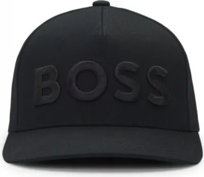 Produktbild von Hugo Boss Herren Kappe aus Baumwolltwill in Schwarz mit tonalem Logo-Stick