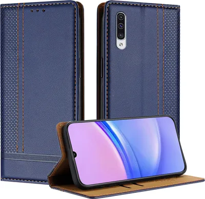 Produktbild von Handyhülle für Samsung Galaxy A50 A50S A30S Leder Flip Klappbare Schutzhülle mit Standfunktion Blau