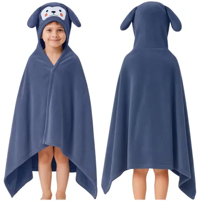 Produktbild von Kinder Badeponcho 70x140 cm mit Kapuze – Saugfähiges Badetuch für Jungen & Mädchen – Kapuzenhandtuch, Strandponcho, Badeumhang