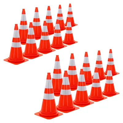 Produktbild von ECD Germany Pylonen 20 Stück 75 cm Verkehrshütchen Verkehrskegel Leitkegel Reflexstreifen Warnkegel Verkehrsleitkegel Absperrkegel Absperrhütchen