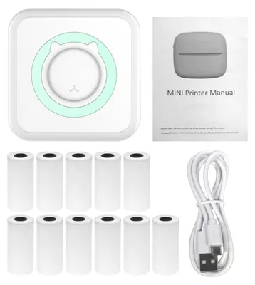 Produktbild von All-in-One Fotodrucker Multifunktionsdrucker Tragbarer Drucker Kabelloser Sofort-Minidrucker Unterstützt BT-Anschluss für Smartphone mit 11 Papierrollen 57mm