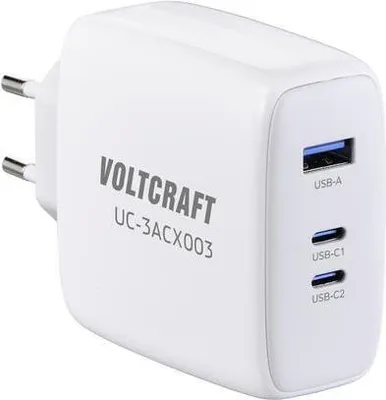 Immagine prodotto di VOLTCRAFT GaN VC-13079915 Caricabatterie USB da interno Corrente di uscita (max.) 5 A 3 x USB-C®, USB-A USB Power Delivery (USB