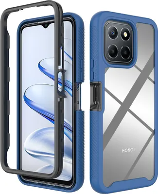 Produktbild von Honor X8 5G Hülle, Hybrid Transparente Rückseite TPU Bumper Stoßfest Schutzhülle für Honor X8 5G/Honor X6 /Honor 70 Lite Navy blau