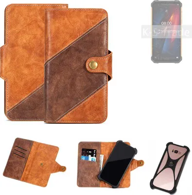 Produktbild von K-S-Trade Handyhülle Schutzhülle Bookstyle Case Wallet-Case kompatibel mit Ulefone Armor 8 Cover Klapphülle Kantenschutz Smartphone dunkelbraun