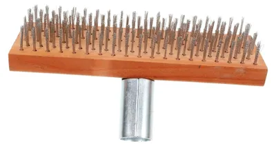 Produktbild von Edelstahl-Drahtbesen mit stabilem Metallhalter für die Reinigung von Beton und Terrassen, Gartenbürste zur Moosentfernung, langlebige Drahtbürste für die Bodenpflege
