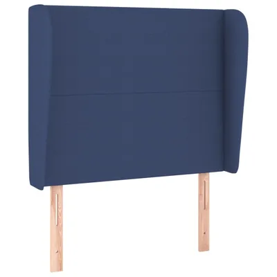 Image de vidaXL Tête de lit avec oreilles bleu 83x23x118/128 cm Tissu