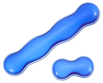 Immagine prodotto di Omgoods - Poggiapolsi in gel ergonomici per tappetino del mouse - Supporto confortevole, colore blu