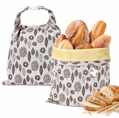 Image de Sacs réutilisables en coton et cire d'abeille pour le pain