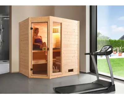 Produktbild von weka Massivholz-Sauna VALIDA Gr. 1 Sparset 5,4 kW K inkl. integrierter Steuerung x B x T x H x 189 x 139 x 204