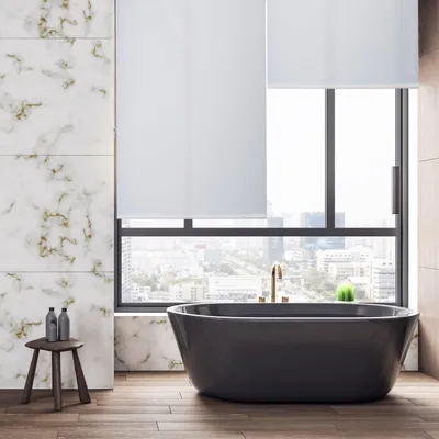Immagine prodotto di Tenda a rullo per bagno idrorepellente, bianco traslucido