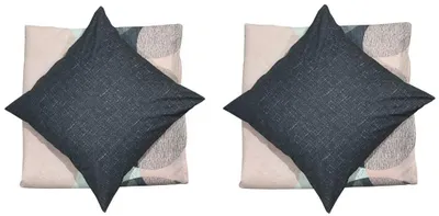 Produktbild von 4 tlg Bettwäsche 135x200 + 80x80 Baumwolle Renforce  anthrazit rosa Kreise Wendefunktion