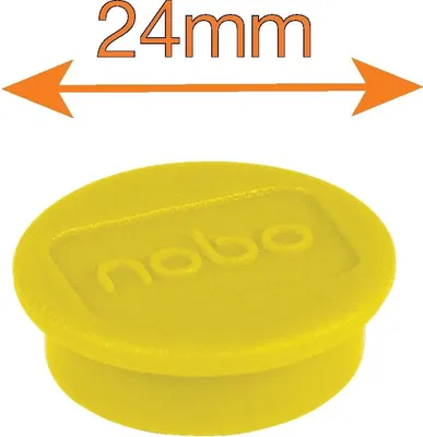 Image de Aimant rond 24 mm, lot de 10 pièces, jaune.
