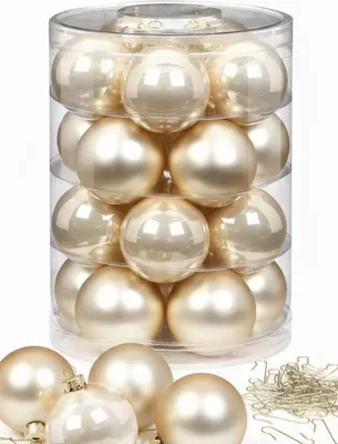 Produktbild von Weihnachtskugeln Champagne 20 Stk 6cm + Haken
