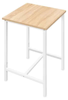 Produktbild von Bartisch - Hoher Bistrotisch - Quadratisch - Metallgestell - Stauraum - 60 x 60 x 100 cm - Für 2 Personen - Helleiche