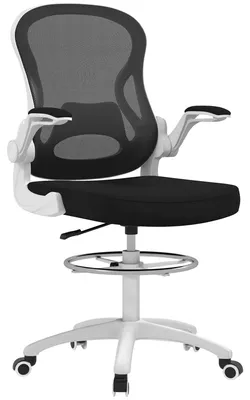 Produktbild von Ergonomischer Bš¹rostuhl aus atmungsaktivem Stoff mit verstellbarer H?he und hochklappbaren Armlehnen, 59 x 65 x 110šC130 cm