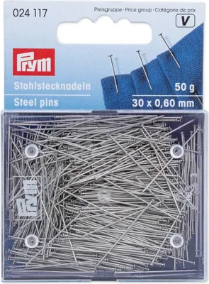 Obrázok produktu pre Špendlíky, 0,60 x 30 mm, strieborné farby, 50 g, karta s krabičkou