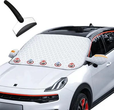 Productafbeelding van Windschermhoes voor auto, dikke windschermhoes met magneten en beschermers voor de spiegels, opvouwbaar, waterdicht, sneeuwbestendig en vorstbestendig