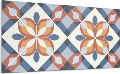 Produktbild von Geometrisches Blumenmuster – Selbstklebende Fliesen – Wandverkleidung – Wandpaneel – PVC Fliesen – Vinylflisen – PCV Flisen – Selbstklebend – Wanddeko – 6 Stück 60 x 30 cm