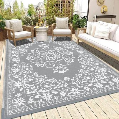 Produktbild von Famanu Außenteppich wasserfest und umkehrbar 150 x 210 cm - Groß, Kunststoff, UV-beständig