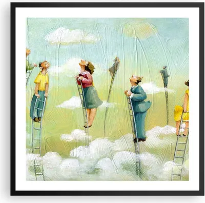 Produktbild von Gerahmtes Poster - Schwarzer Rahmen - Abstraktion modern - 60x60 cm - Wand Bild - Wanddeko - Wandbilder - Kunstposter - Wandposter - Bilderrahmen - Bilder - Kunstdruck - Wandbild - P2BAC60x60-3642