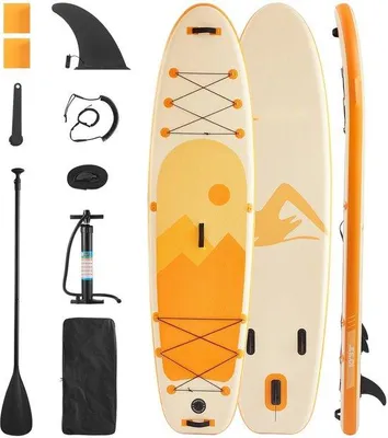 Zdjęcie produktu dla Nadmuchiwana deska SUP Paddleboard – kompletny zestaw – wymiary 305 x 84 x 15 cm – w zestawie pompa, wiosło, płetwa, plecak – antypoślizgowy pokład – smycz na kostkę – dla dorosłych i młodzieży
