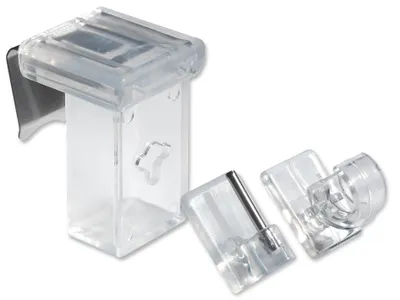 Produktbild von 4x Fensterhaken Dekohaken Dekoklipp mit austauschbaren Aufsätzen, transparent, Klemmbereich 10-27 mm