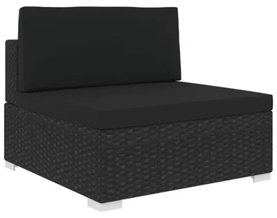 Produktbild von Möbel Mittelsofa mit Kissen Modular Poly Rattan SchwarzGartenstühle - Gartenstühle c8114