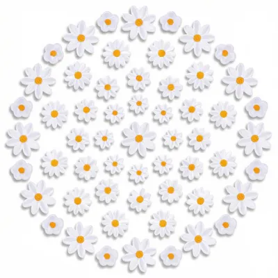 Productafbeelding van 48 Stuks Gänseblümchen Strijkpatches voor Kleding